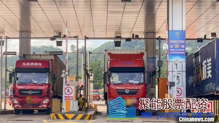 通关车辆忙碌有序通行中。 陆丽华  摄 通关车辆忙碌有序通行中。 陆丽华  摄